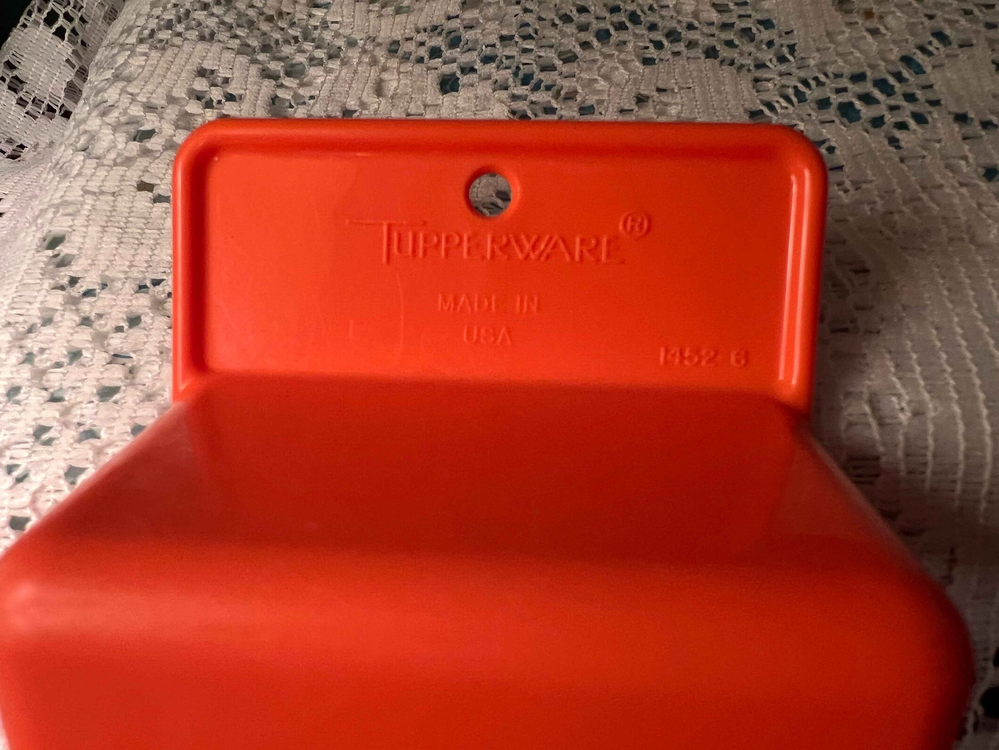 Vintage Tupperware Orange Kitchen Scoop | #1452-4 | Retro 1970s Plastic