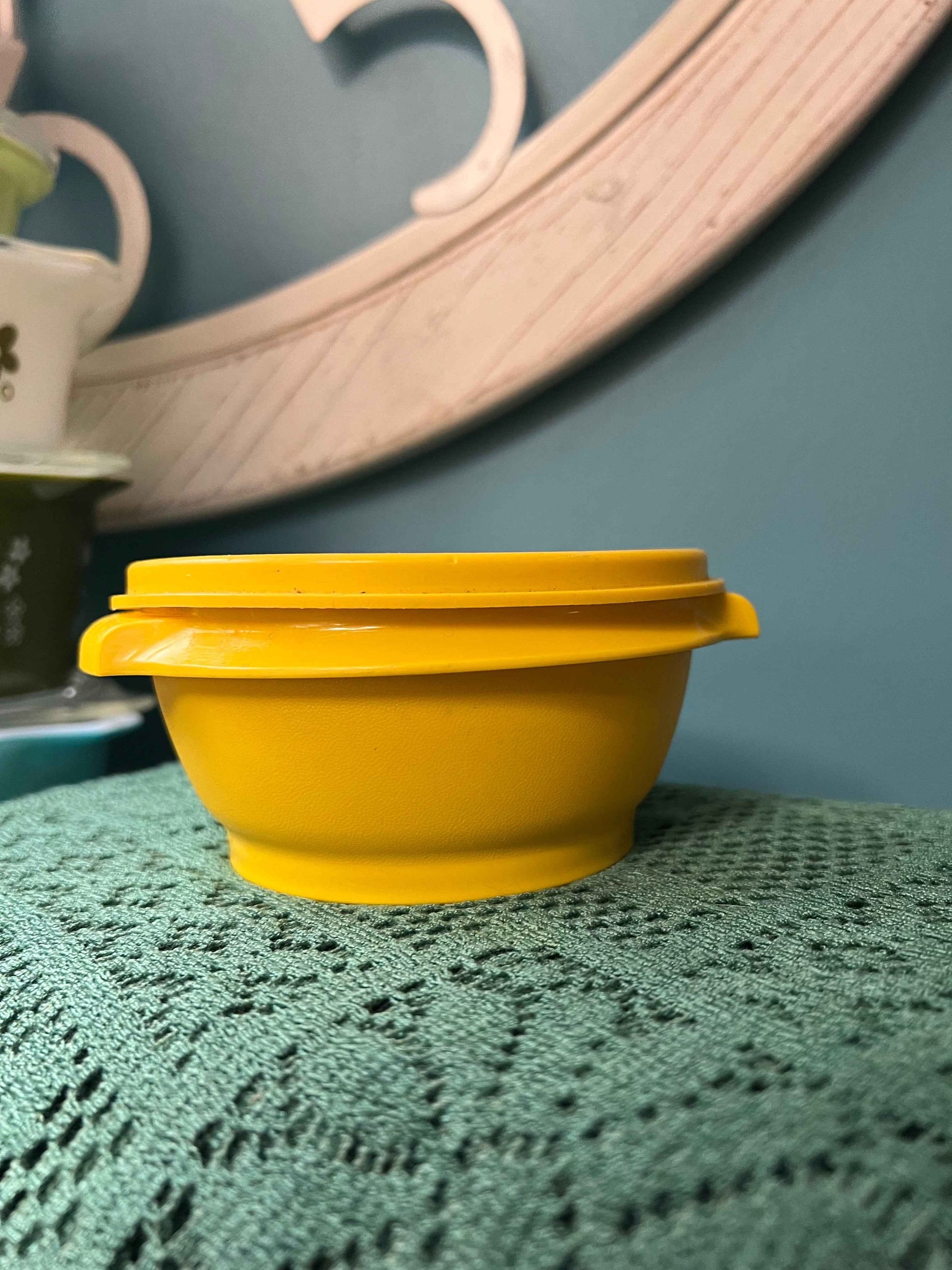 Vintage Yellow Tupperware Servalier Bowl #1323 | Instant Seal with Handles