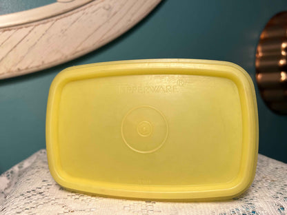 Vintage Tupperware Shelf Saver Yellow Storage Container #1243 | With Lid #1244 | Retro Kitchenware