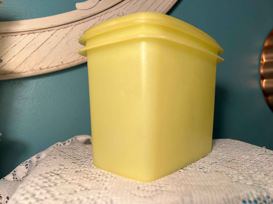 Vintage Tupperware Shelf Saver Yellow Storage Container #1243 | With Lid #1244 | Retro Kitchenware