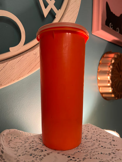 Vintage Tupperware #262 bright orange 1-quart juice and storage container