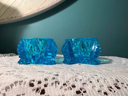 Oval Footed Blue Depression Glass