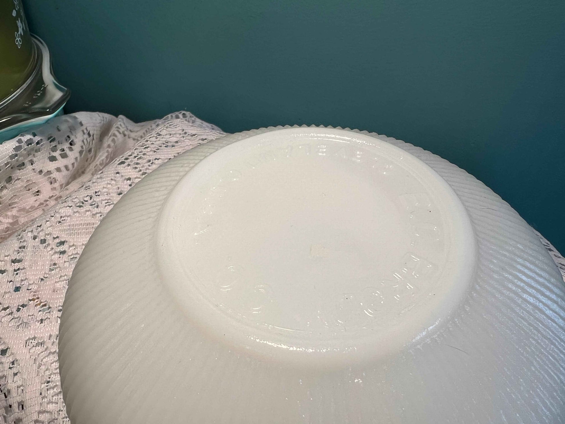 Vintage E.O. Brody Co. Ribbed Milk Glass Bowl Dish | Cleveland USA | Vintage Kitchenware
