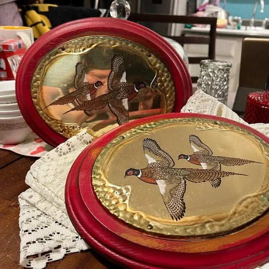 Vintage pheasant plaques