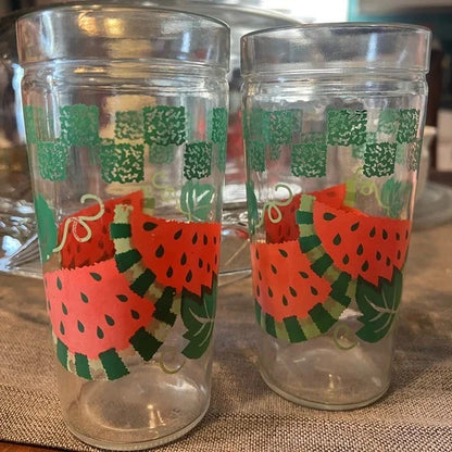 Anchor Hocking Watermelon Jelly Jar Glasses