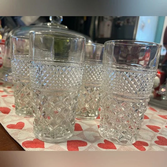 Wexford Diamond Pressed Crystal Glasses