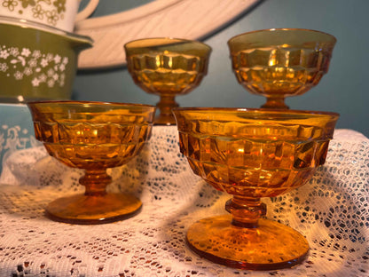 Whitehall Amber Champagne/Tall Sherbet Glass | Indiana Glass | Vintage Glassware