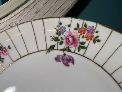 Vintage Z.S. & Co Bavaria Porcelain Plate | Orleans Floral Gold Trim | German China