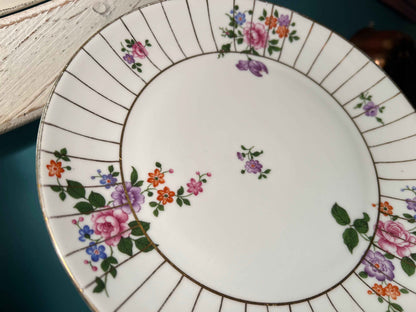 Vintage Z.S. & Co Bavaria Porcelain Plate | Orleans Floral Gold Trim | German China